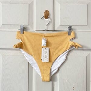 NEW L*space yellow gingham high waisted cut out bikini bottoms